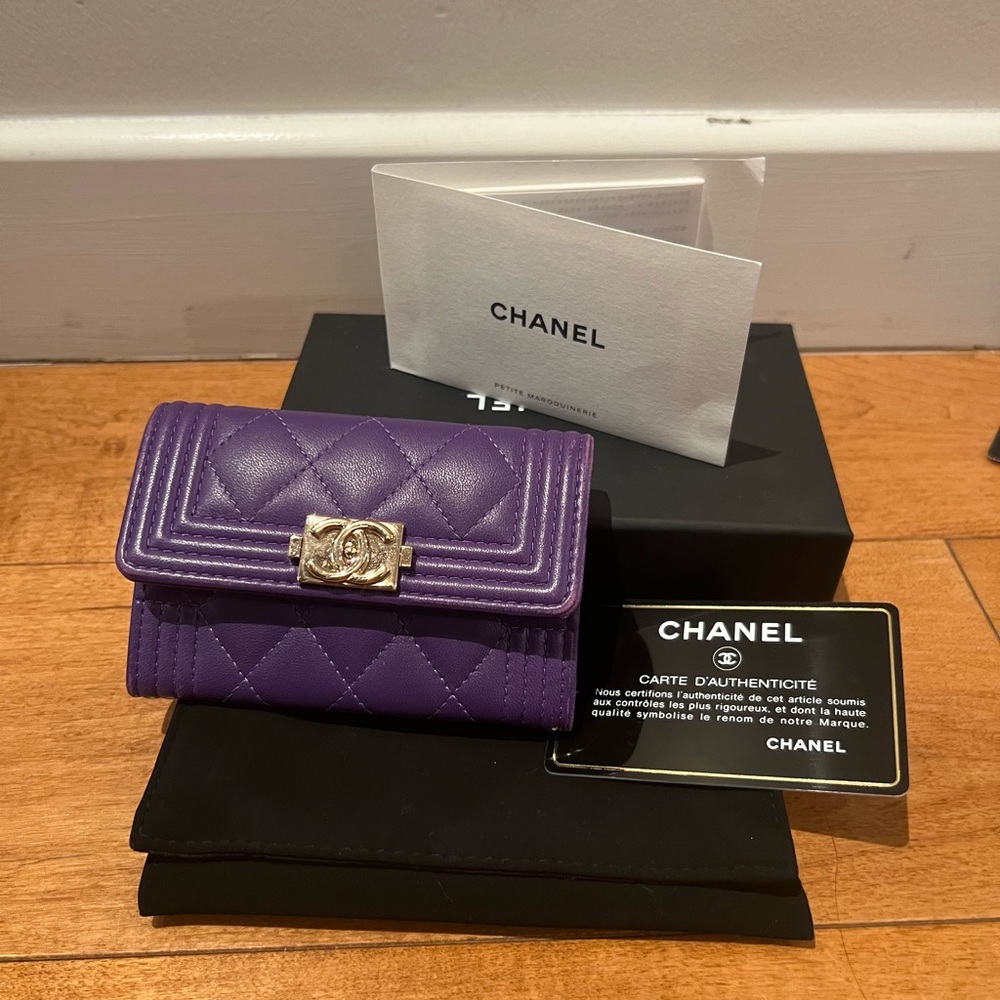 Chanel button card holder